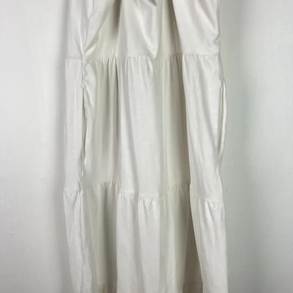 NWOT Old Navy Tiered Slub-Knit Midi Cami Swing Dress White Size Large L NEW - Picture 11 of 13